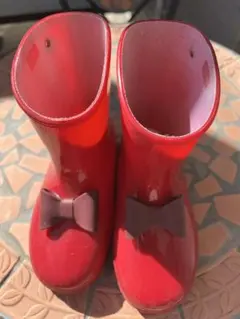 petit main プティマイン　17cm リボン付きゴム長靴