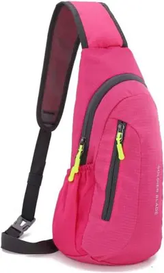 高密度防水ナイロン ボディバッグ ワンショルダーバッグ unisex ピンク