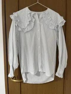 NICE CLAUP フリル付き長袖シャツ