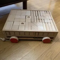 良品/63pcs】トロッコ付き 木製積み木 知育玩具 - メルカリ