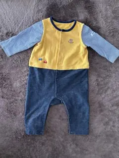 【美品】ミキハウス　70㎝　前ボタン付きロンパース