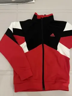 adidas ジップアップジャケット 赤黒白 100cm~