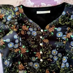 EVERY VERY フラワープリント 半袖ロングワンピース