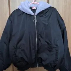 RICCARICCA 黒フリースフードジャケット