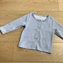 ライトブルー ボタン付きカーディガン 90