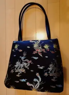 【新品未使用】最安値！mur mur刺繍ブラックトートバッグ