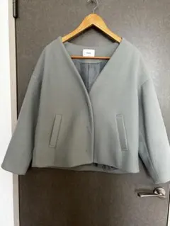 Discoat グレー ノーカラージャケット