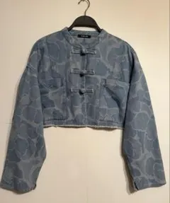 はる様専用AS KNOW AS PINKY 花柄クロップドデニムジャケット