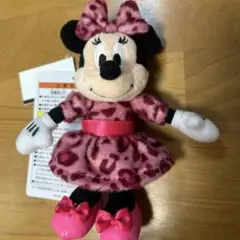 ディズニーリゾートヒョウ柄 豹柄 ぬいぐるみチャーム ミニー ピンク