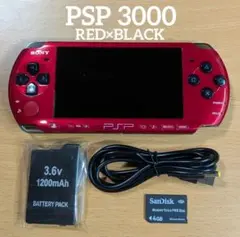 PSP 赤 黒 レッド ブラック 本体 付属品 ソニー　246