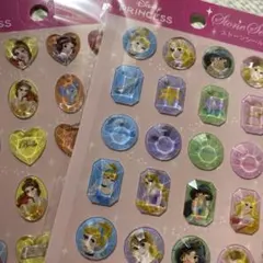 ディズニー　プリンセス ストーンシール　セリア　2種類　セット