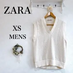 ZARA ベスト　ノースリーブ　メンズ　アイボリー　ツイード　EUR XS 上品のサムネイル
