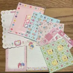 サンリオ　ハローキティ　キキララ　レターセット　便箋まとめ売り　平成レトロ