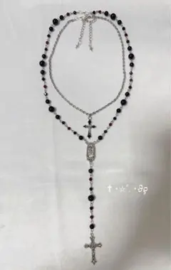 ハンドメイドアクセサリー ビーズネックレス フェアリーグランジ y2k ロザリオ