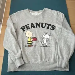 PEANUTS スヌーピー　スウェットトレーナーグレー