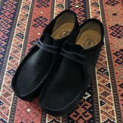 美品 Clarks Wallabee ブラックスエード UK8G