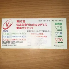 第57回住友生命Vitalityレディス東海クラシック 前売券1枚