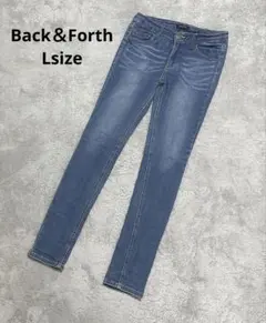 【翌日発送】Back＆Forth 色落ち加工ストレッチスキニーデニムブルー L