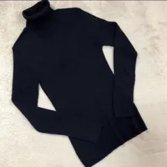 濃紺タートルネック 長袖セーター　Lサイズ