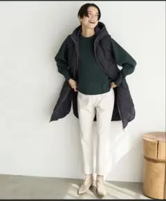 美品 22AW SLOBE IENA タフタノースリダウンミドル ダウンベスト