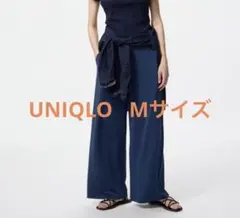 UNIQLO ユニクロ　クレープジャージー　ストレートパンツ　ブルー　M