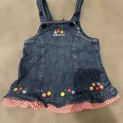 ミキハウス デニムオーバーオール ジャンパースカート　ワンピース