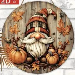 秋のノーム の木製ウェルカムボード