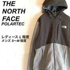 ○ノースフェイス デナリフーディ フリースジャケット 刺繍ロゴ グレー L