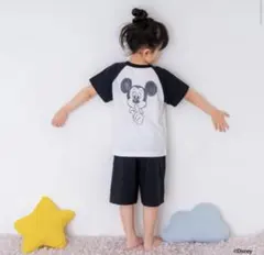 ミッキーマウス パジャマ 120cm ホワイト/ブラック