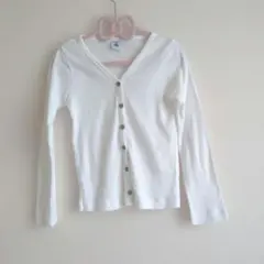 PETITBATEAU　プチバトー　薄手カーディガン　白　　8ans 126