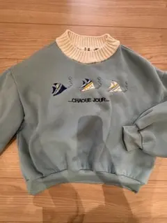T.X 刺繍デザイン グリーン スウェット