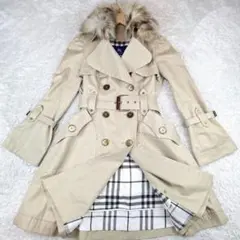美品✨BURBERRYブルーレーベル　トレンチコート❤️フォックスファー　金釦