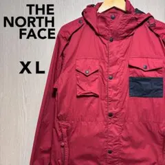 ザノースフェイス☆マウンテンパーカー　XＬ　赤茶　刺繍ロゴ