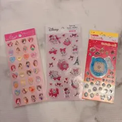 セリア　ディズニー　ストーンシール　たまごっち　キラキラシール　3点セット