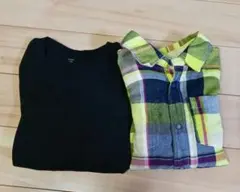 ネルシャツとロンTのセット