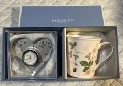 【未使用】ウェッジウッド クロック ＆ ワイルドストロベリーマグカップ セット