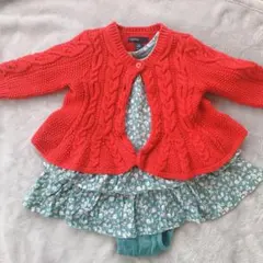 babygap 3-6 ワンピース ニットカーディガン パンツ 3点セット