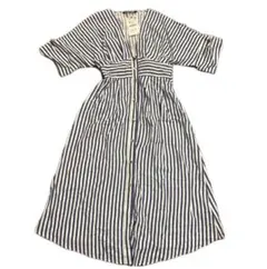 ZARA ストライプ柄 半袖ワンピース Mサイズ