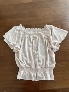 ヘザー  ピンクフリルブラウス