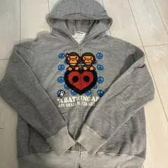 A BATHING APE パーカー 総柄ベビーマイロ ブラックSサイズ - メルカリ