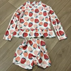 イチゴ柄水着　90-100cm
