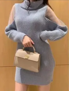 スナイデル ハイネックミニニットワンピ