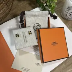 HERMES☆ポップh 新作 イヤーカフ マロングラッセ✕ゴールデンローズ 