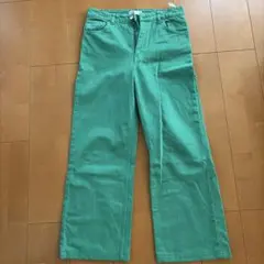 ZARA グリーン デニムパンツ ワイドレッグのサムネイル