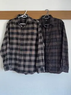 UNIQLO フランネルチェックシャツ 2枚セット Lサイズ メンズ