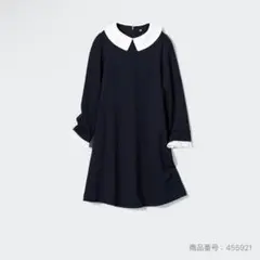 GIRLS オケージョンワンピース（長袖） ネイビー