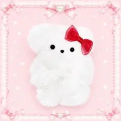 モールドール 白くまちゃん♡ モール人形 ハンドメイド リボン