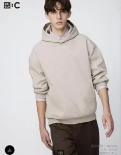 【即日発送】【美品】UNIQLO C スウェットオーバーサイズプルパーカー