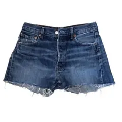 デニムショートパンツ　リーバイス　ダメージ