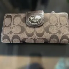 COACH ブラウン折りカード入れ